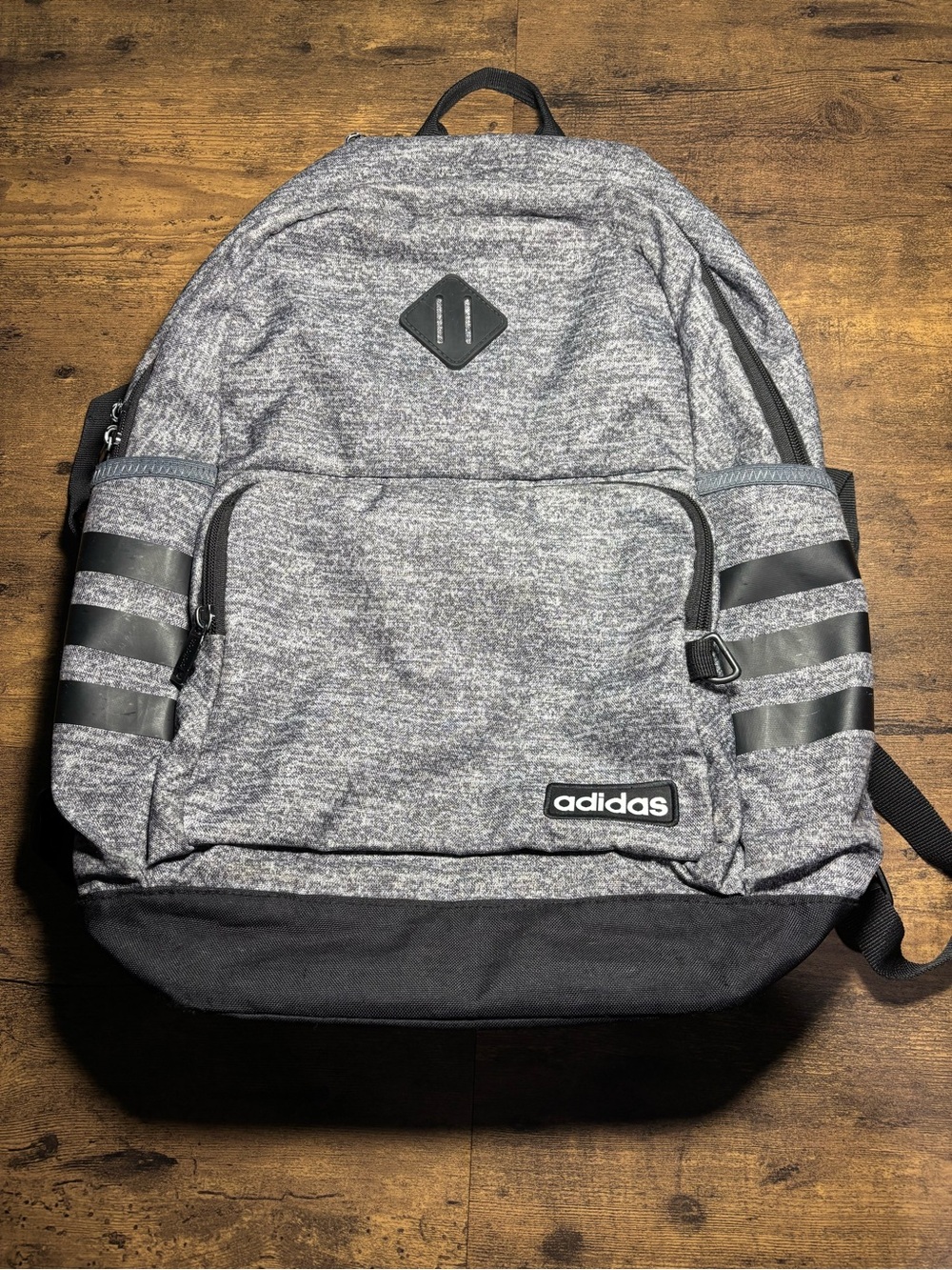 adidas Heather Gray and Black Casual Backpack